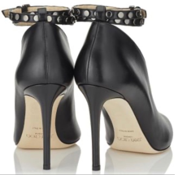 Jimmy Choo Lark 100mm Black Booties Size 37 - Picture 2 of 9